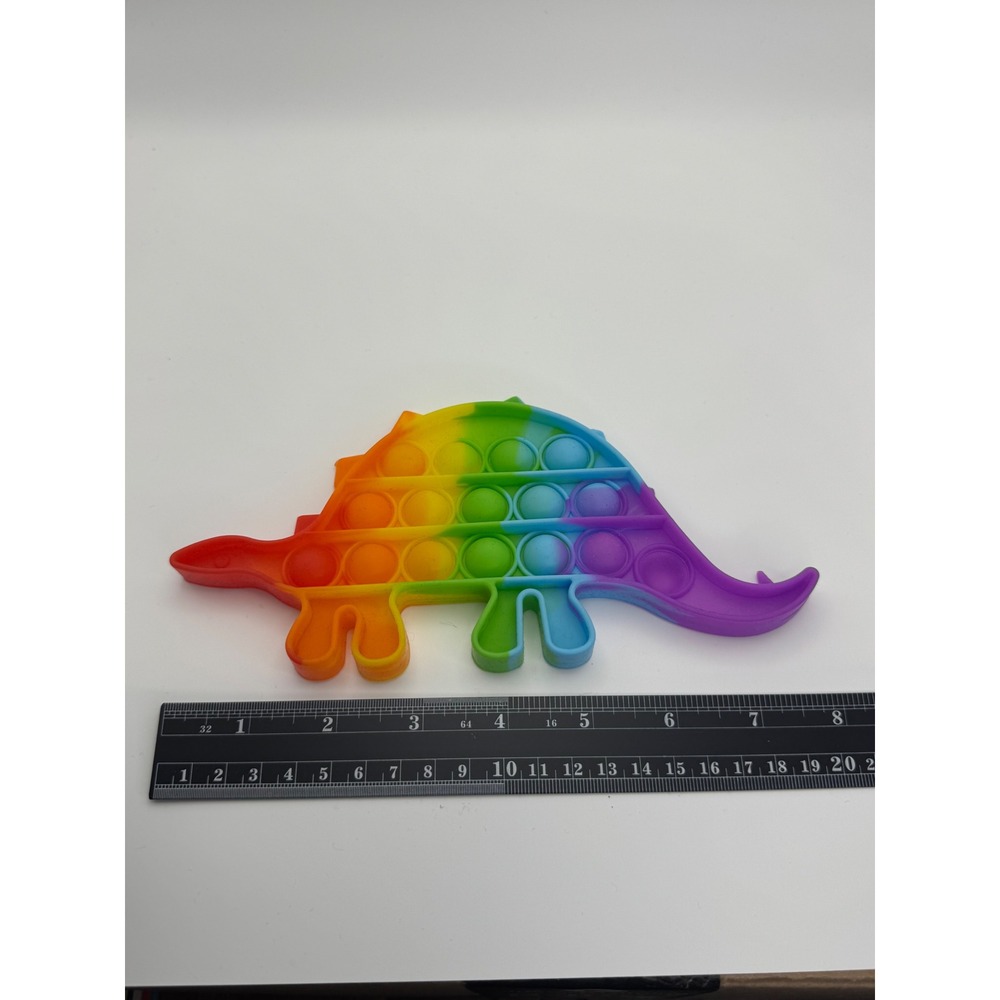Rainbow Stegosaurus fidget popper sensory toy